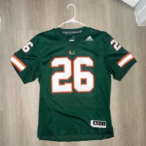 NWOT ADIDAS Sean Taylor University of Miami Jersey, MEN’S SMALL